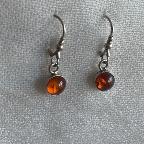 Genuine amber 925 Silver Earrings. - Picture 5 of 5